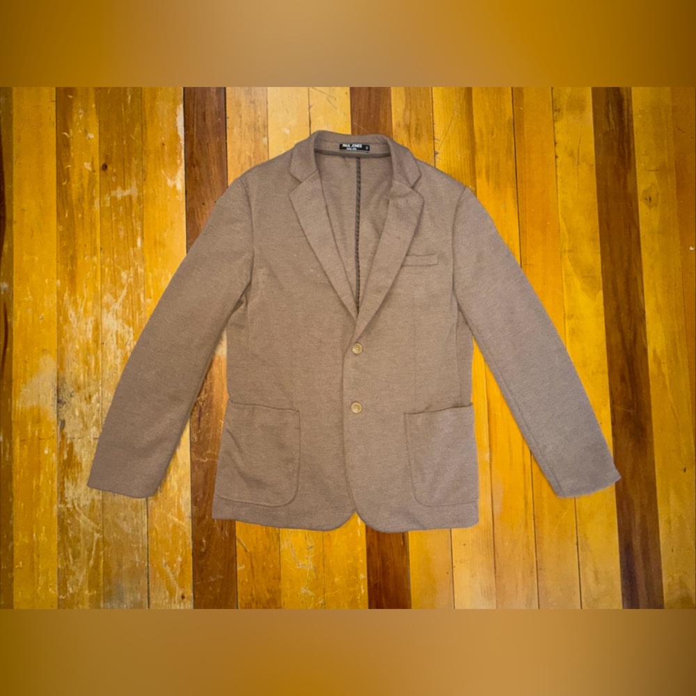 Men’s PJ Paul Jones Medium M Casual Knit Blazer Jacket Unlined Tan Sports Coat